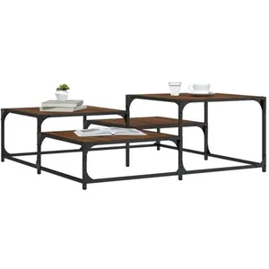 vidaXL Table basse chêne marron 107x107x40 cm bois d'ingénierie pas cher