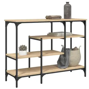 vidaXL Table console avec étagères chêne sonoma 100x35x75 cm pas cher