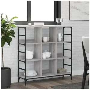 vidaXL Buffet sonoma gris 102x32x103,5 cm bois d'ingénierie pas cher