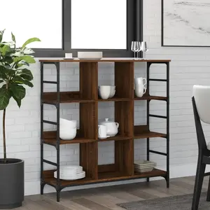 vidaXL Buffet chêne marron 102x32x103,5 cm bois d'ingénierie pas cher