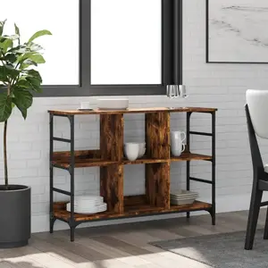 vidaXL Buffet chêne fumé 102x32x73,5 cm bois d'ingénierie pas cher
