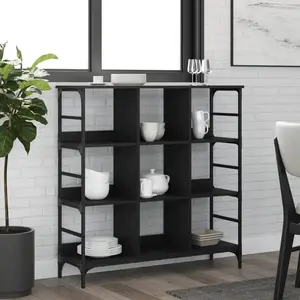 vidaXL Buffet noir 102x32x103,5 cm bois d'ingénierie pas cher