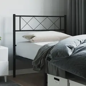 vidaXL Tête de lit métal noir 100 cm pas cher