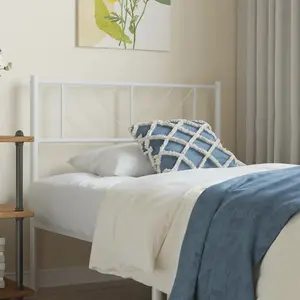 vidaXL Tête de lit métal blanc 100 cm pas cher