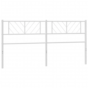 vidaXL Tête de lit métal blanc 200 cm pas cher