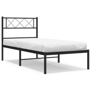 Comparateur de prix : vidaXL Cadre de lit métal avec tête de lit noir 120x190 cm
