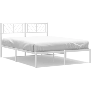 vidaXL Cadre de lit métal avec tête de lit blanc 120x200 cm pas cher