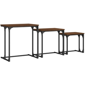 vidaXL Tables basses gigognes 3 pcs chêne marron bois d'ingénierie pas cher