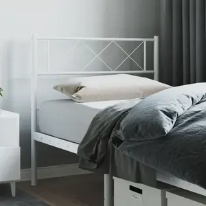 vidaXL Tête de lit métal blanc 100 cm pas cher