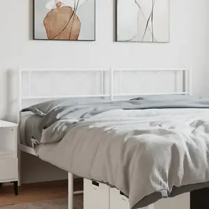 vidaXL Tête de lit métal blanc 140 cm pas cher