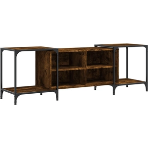 vidaXL Meuble TV chêne fumé 153x37x50 cm bois d'ingénierie pas cher