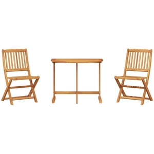 vidaXL Ensemble à manger de jardin pliable 3 pcs bois d'acacia massif pas cher