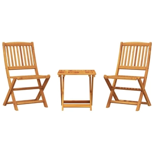 vidaXL Ensemble à manger de jardin pliable 3 pcs bois d'acacia massif pas cher