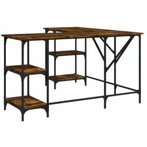 Comparateur de prix : vidaXL Bureau chêne fumé 139x139x75 cm bois d'ingénierie