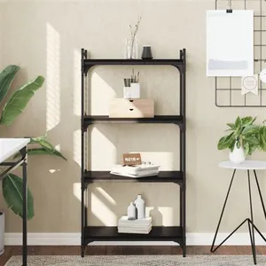 vidaXL Bibliothèque à 4 niveaux noir 60x30x120 cm bois d'ingénierie pas cher