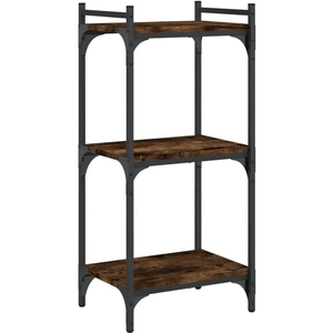 vidaXL Bibliothèque 3 niveaux chêne fumé 40x30x86 cm bois d'ingénierie pas cher