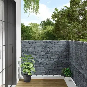 Comparateur de prix : vidaXL Écran d'intimité de jardin aspect pierre de rebord gris PVC