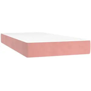Comparateur de prix : vidaXL Matelas de lit à ressorts ensachés rose 120x190x20 cm velours