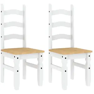 vidaXL Chaises à manger lot de 2 Corona blanc bois massif de pin pas cher