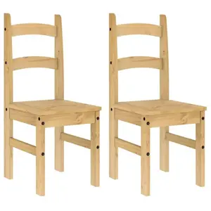 vidaXL Chaises à manger lot de 2 40x46x99 cm bois massif de pin pas cher