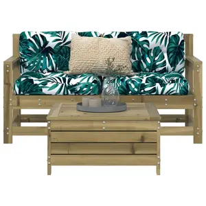 vidaXL Salon de jardin 3 pcs bois de pin imprégné pas cher