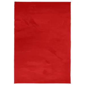 vidaXL Tapis OVIEDO à poils courts rouge 140x200 cm pas cher