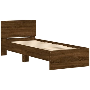 vidaXL Cadre de lit avec tête de lit chêne marron 90x200 cm pas cher