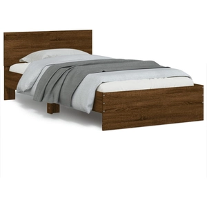 vidaXL Cadre de lit avec tête de lit chêne marron 100x200 cm pas cher
