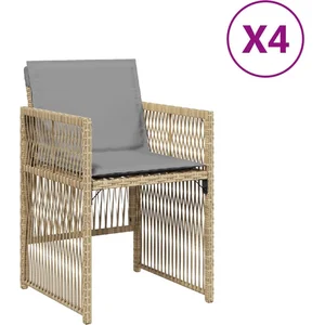 vidaXL Vidaxl Chaises De Jardin Avec Coussins Lot De 4 Mélange Beige pas cher