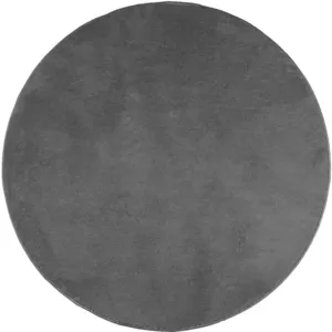 vidaXL Tapis OVIEDO à poils courts anthracite Ø 160 cm pas cher