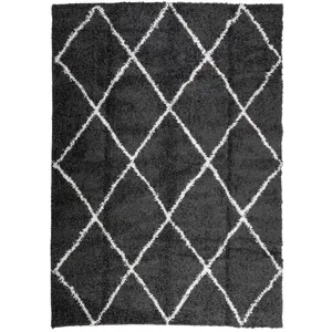 vidaXL Tapis shaggy à poils longs moderne noir et crème 200x280 cmVendu parvidaxl-be