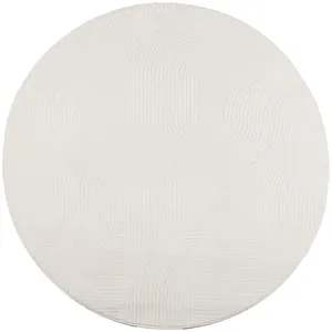 vidaXL Tapis IZA poils courts style scandinave crème Ø 200 cm pas cher