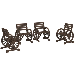 vidaXL Vidaxl Chaises De Jardin Lot De 4 Bois De Sapin Massif pas cher