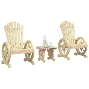 vidaXL Salon de jardin 3 pcs bois de sapin massif pas cher