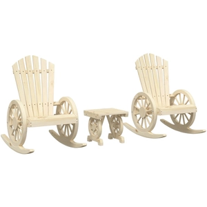 vidaXL Salon de jardin 3 pcs bois de sapin massif pas cher