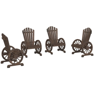 vidaXL Vidaxl Chaises De Jardin Adirondack Lot De 4 Bois De Sapin Massif pas cher
