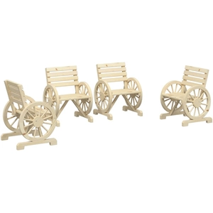 vidaXL Vidaxl Chaises De Jardin Lot De 4 Bois De Sapin Massif pas cher