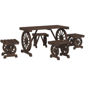 vidaXL Ensemble à manger de jardin 3 pcs bois de sapin massif pas cher