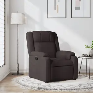 vidaXL Fauteuil inclinable Marron foncé Tissu pas cher
