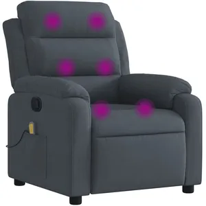 Comparateur de prix : vidaXL Fauteuil de massage inclinable gris foncé velours