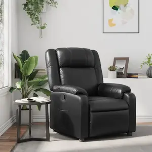 vidaXL Fauteuil inclinable Noir Similicuir pas cher