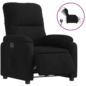 vidaXL Fauteuil inclinable noir tissu microfibre