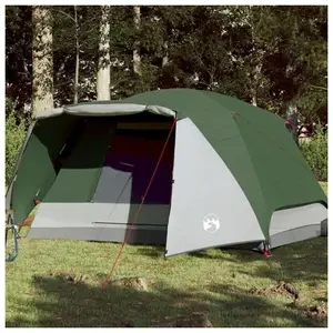 vidaXL Vidaxl Tente De Camping Avec Porche 4 Personne Vert Imperméable pas cher