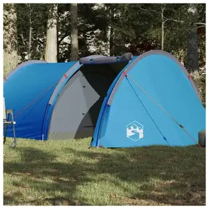 vidaXL Vidaxl Tente De Camping Tunnel 4 Personnes Bleu Imperméable pas cher