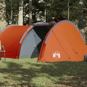 Comparateur de prix : vidaXL Vidaxl Tente De Camping Tunnel 4 Personnes Gris Et Orange Imperméable