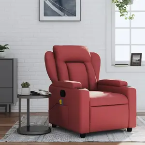 vidaXL Fauteuil de massage inclinable Rouge bordeaux Similicuir pas cher