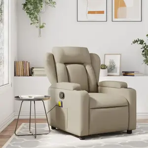 vidaXL Fauteuil de massage inclinable Cappuccino Similicuir pas cher