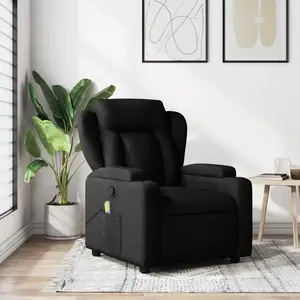 vidaXL Fauteuil de massage inclinable Noir Tissu pas cher