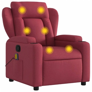 vidaXL Fauteuil de massage inclinable Rouge bordeaux Tissu 372418 pas cher