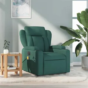 Comparateur de prix : vidaXL Fauteuil de massage inclinable Vert foncé Tissu